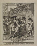 TvB G 0187
          <br/>
          De Geswoore Bedrieger, titelblad toneelstuk
          <br/>
          <em>Berge, Pieter van den (1659-1737)</em>